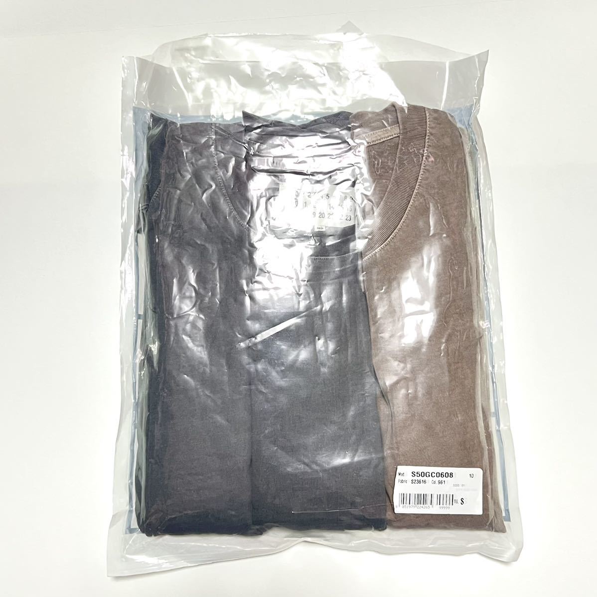 S 新品メゾンマルジェラ 3パック Tシャツ パックT テレオタイプ 黒 茶 STEREO TYPE 3PACK T-SHIRT 3枚 セット PACK TEE ブラック ブラウン
