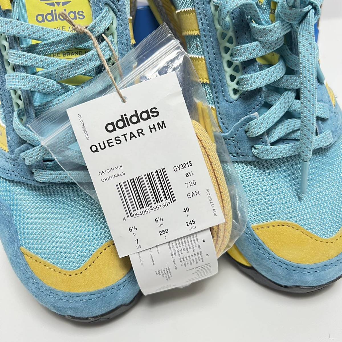 25cm 新品 adidas × HUMAN MADE コラボ スニーカー クエスター QUESTAR HM 水色 アクア AQUA アディダス ヒューマンメイド ZX8000 ZX_画像7