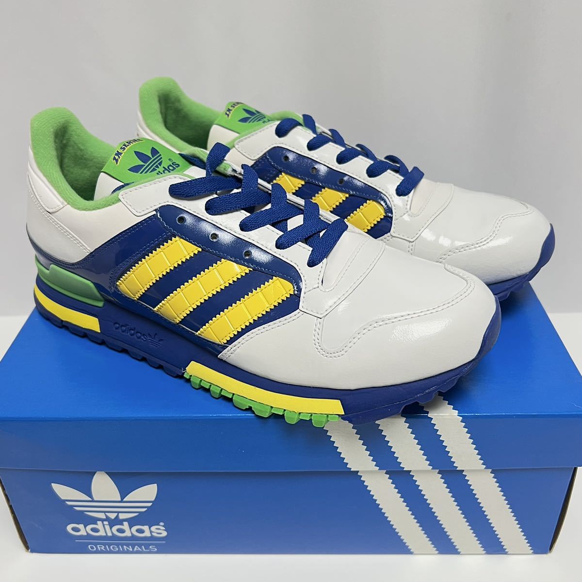 28cm 新品 2007年製 レア adidas ZX600 PATENT デッドストック ホワイト パテント エナメル パイナップル カラー 黄色 ZX デッド 未使用_画像1