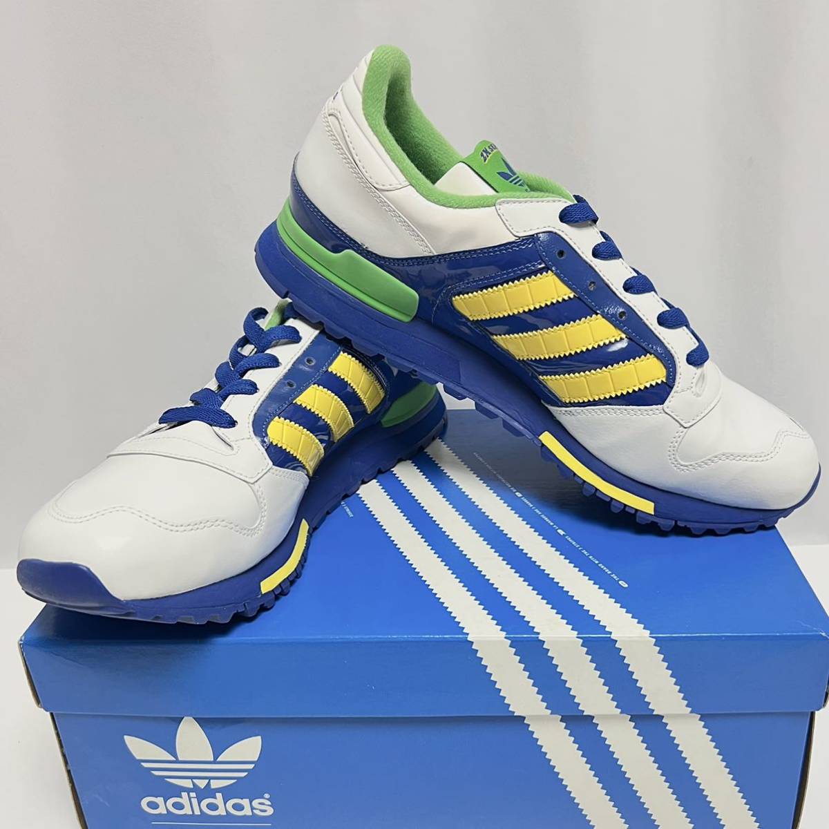 28cm 新品 2007年製 レア adidas ZX600 PATENT デッドストック ホワイト パテント エナメル パイナップル カラー 黄色 ZX デッド 未使用_画像8