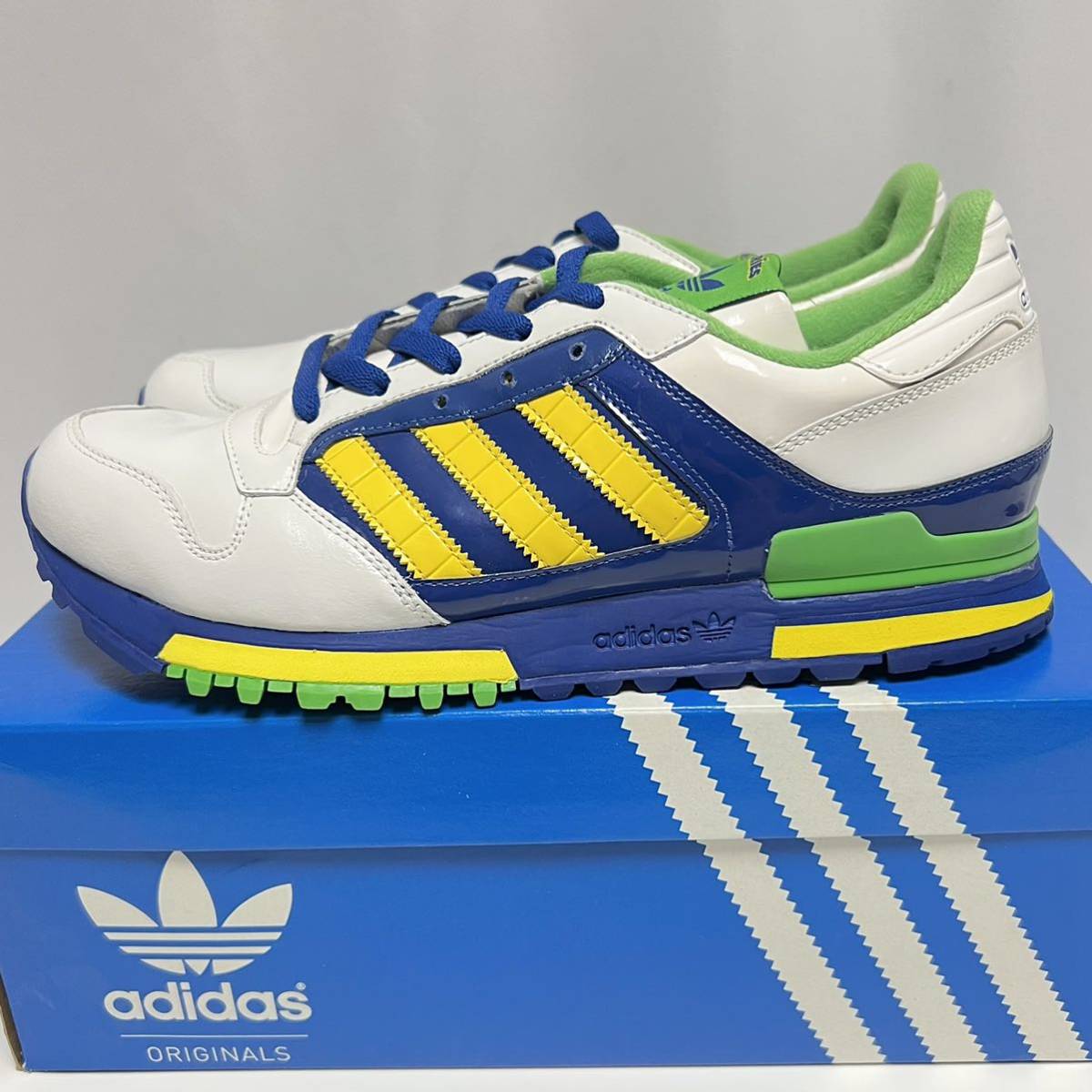 28cm 新品 2007年製 レア adidas ZX600 PATENT デッドストック ホワイト パテント エナメル パイナップル カラー 黄色 ZX デッド 未使用_画像4