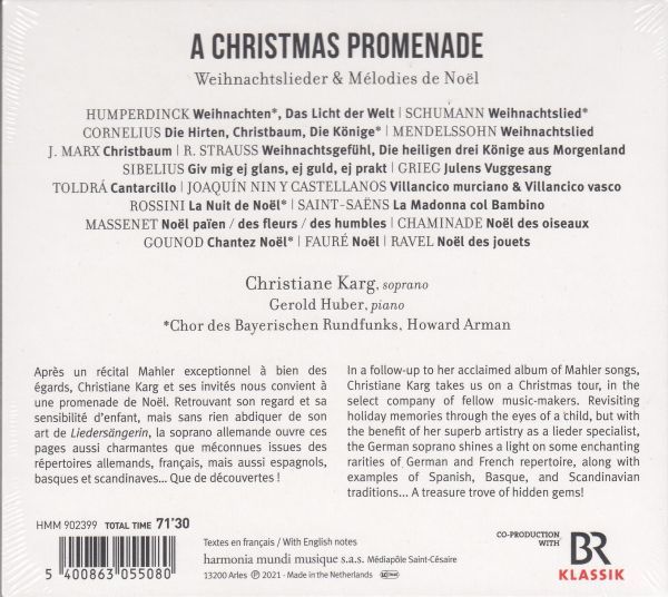 [CD/Hm]フンパーディンク:クリスマスの夜&世界の光&シューマン:クリスマス・キャロルOp.79-16他/C.カルク(s)&G.フーバー(p)他 2021_画像2