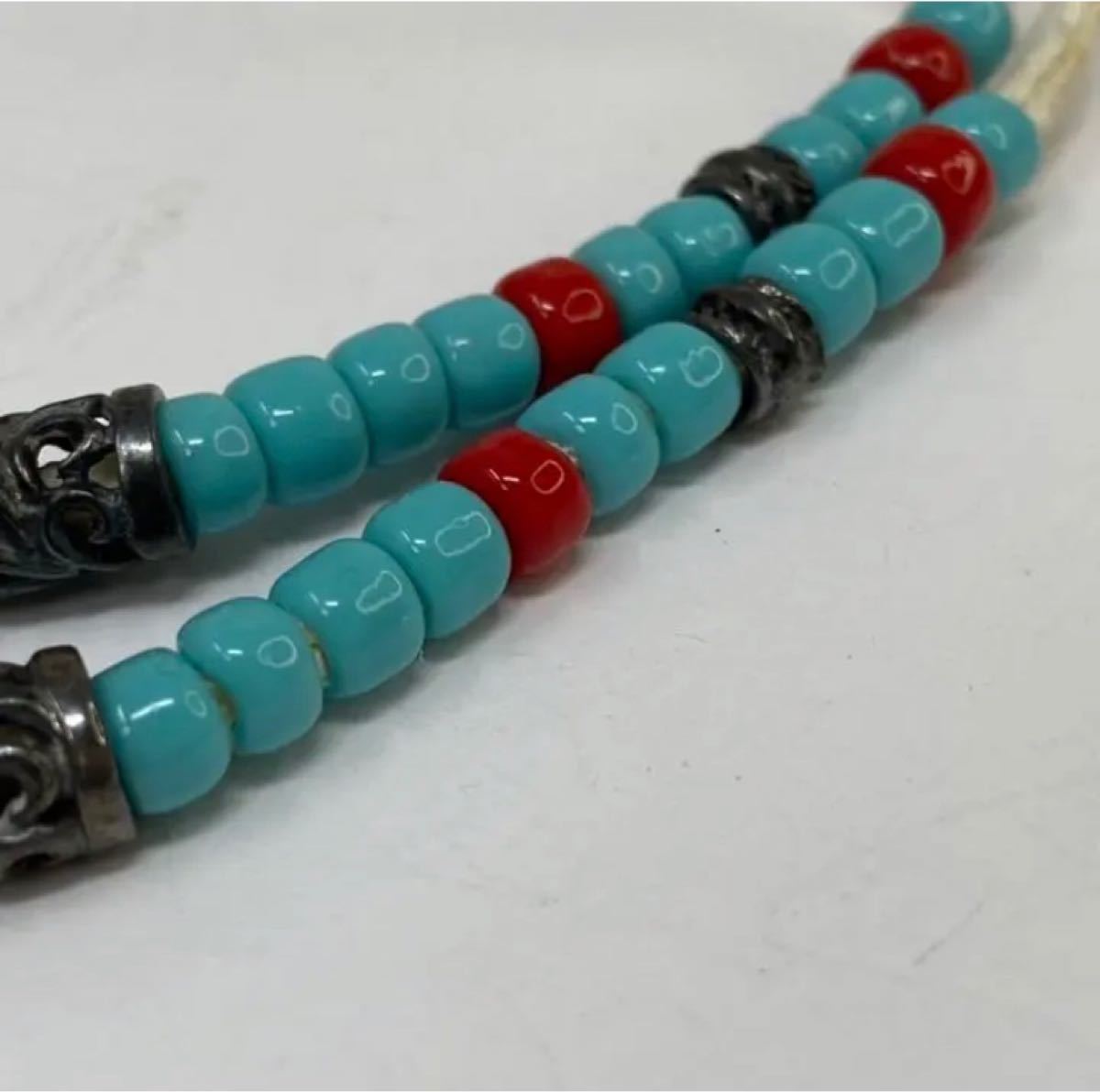 used sv925 インディアンジュエリー ターコイズ 珊瑚 ネックレス | www