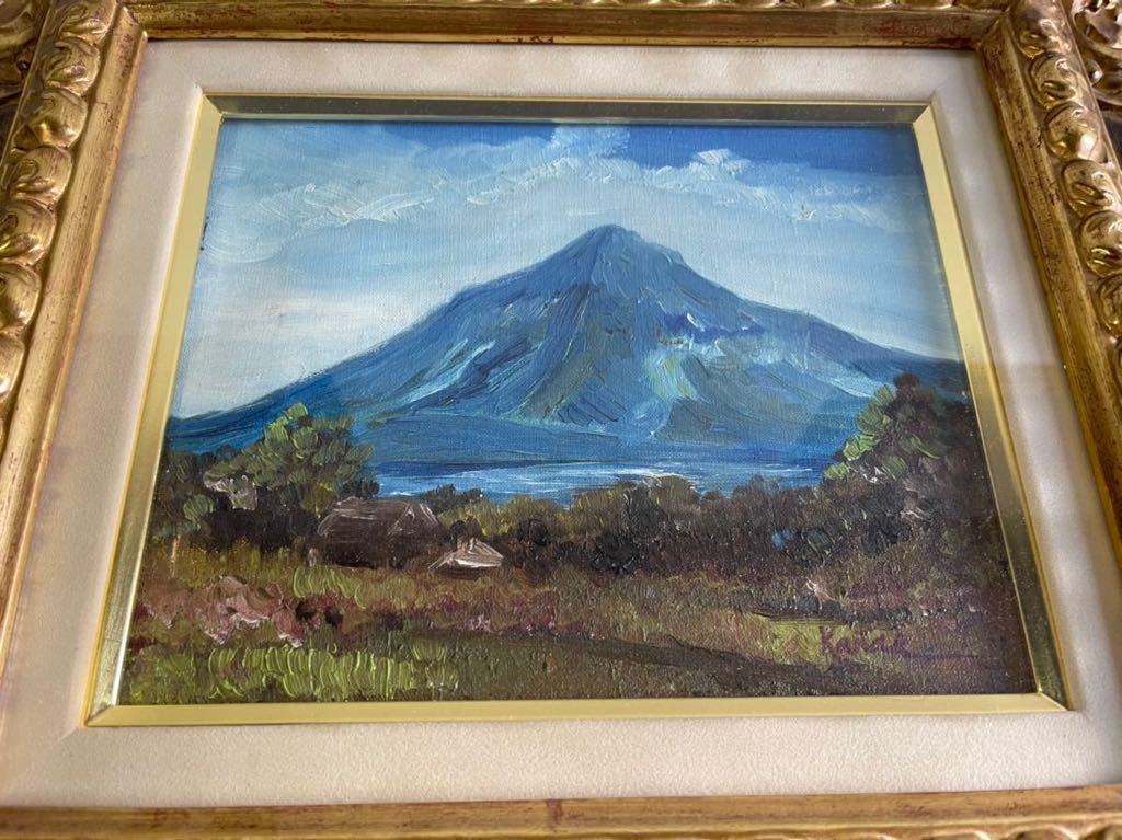 山本鼎(やまもとかなえ) 真筆 油絵 浅間山 Yahoo!オークション - コレクター放出 真作 山本鼎 『 風景画