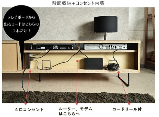 テレビ台 幅174cm 高さ47cm ブラウン ローボード テレビボード テレビラック TV台 木製 ロータイプ_画像6