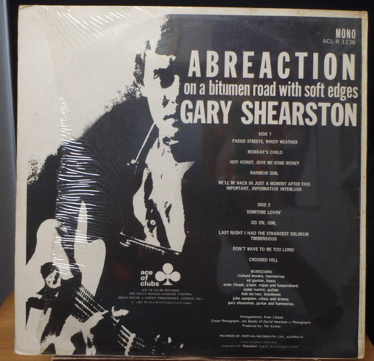 【SW472】GARY SHEARSTON 「Abreaction (On A Bitumen Road With Soft Edges),」, ’67 UK mono Original シュリンク　★SSW/フォーク_画像2