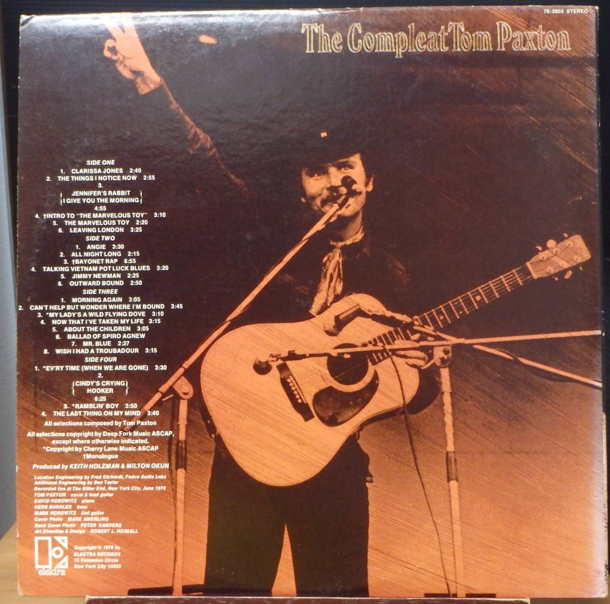 【SW423】TOM PAXTON 「The Compleat Tom Paxton (Recorded Live)」(2LP), ’71 US Original　★SSW/フォーク・ロック_画像2