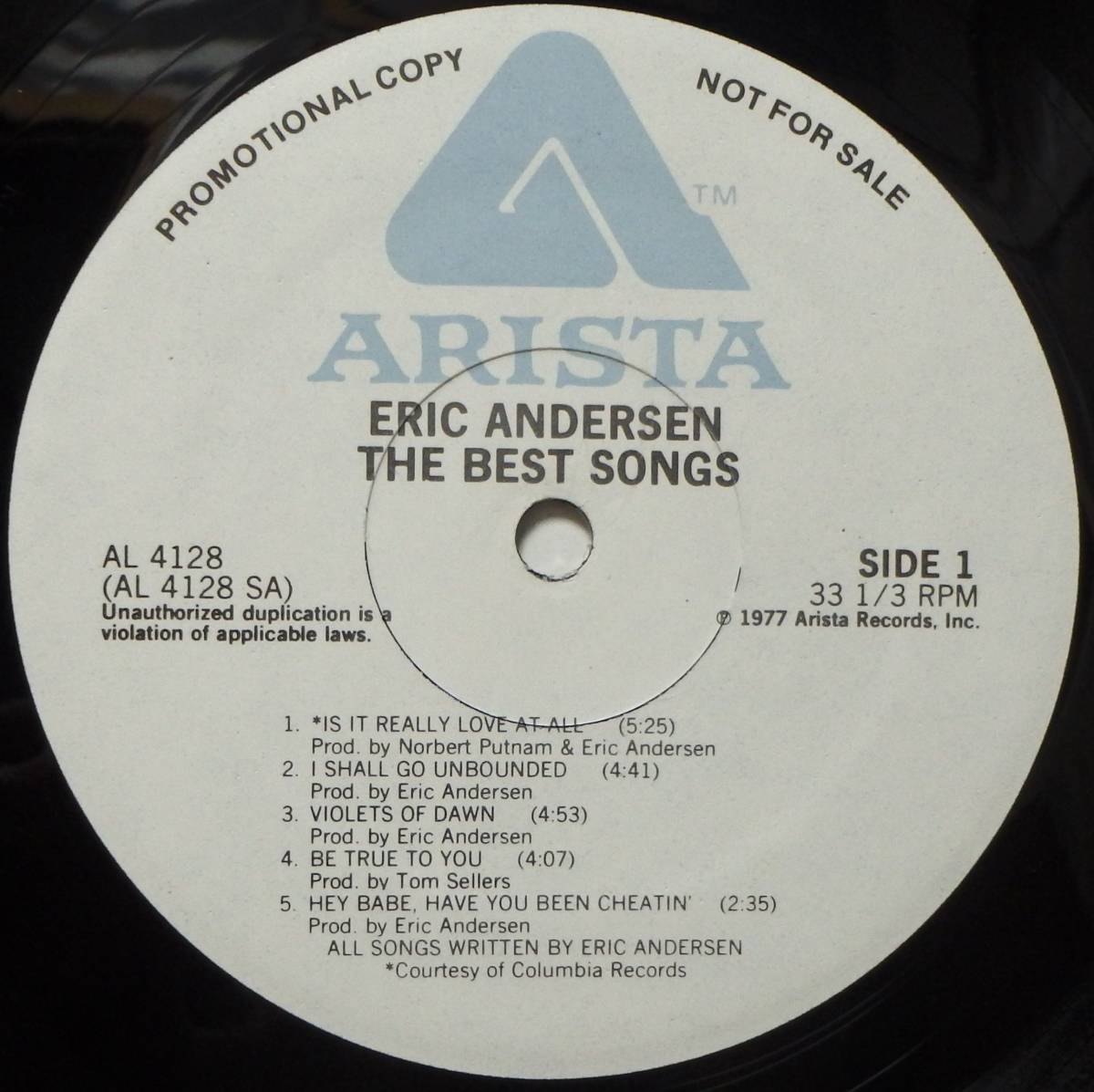 【SW384】ERIC ANDERSEN 「The Best Songs」, ’77 US Original/Comp./Promo　★SSW/フォーク・ロック/カントリー・ロック_画像5
