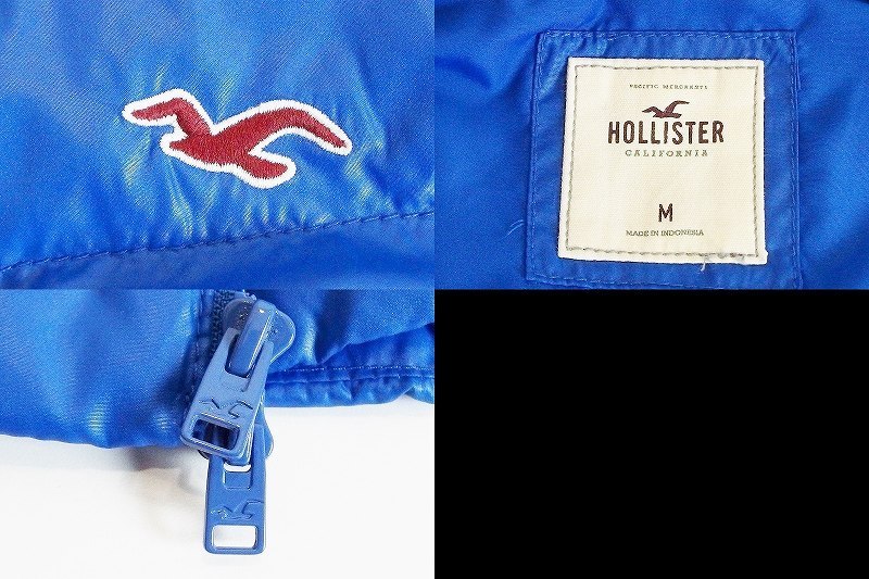 HOLLISTER ホリスター フード　ダウンベスト M ブルー_画像5