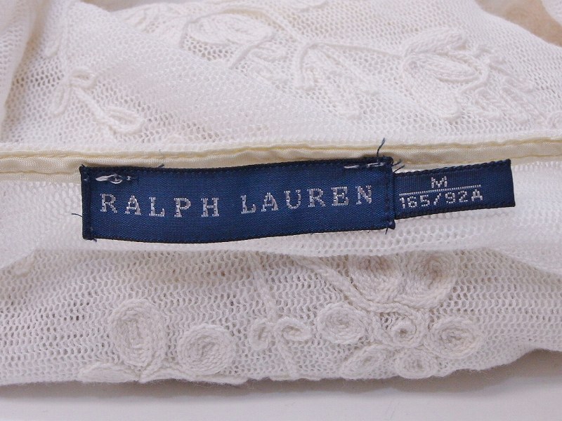 RALPH LAUREN ラルフローレン レース　刺繍　半袖カットソー　※インナーキャミソール付き M_画像5