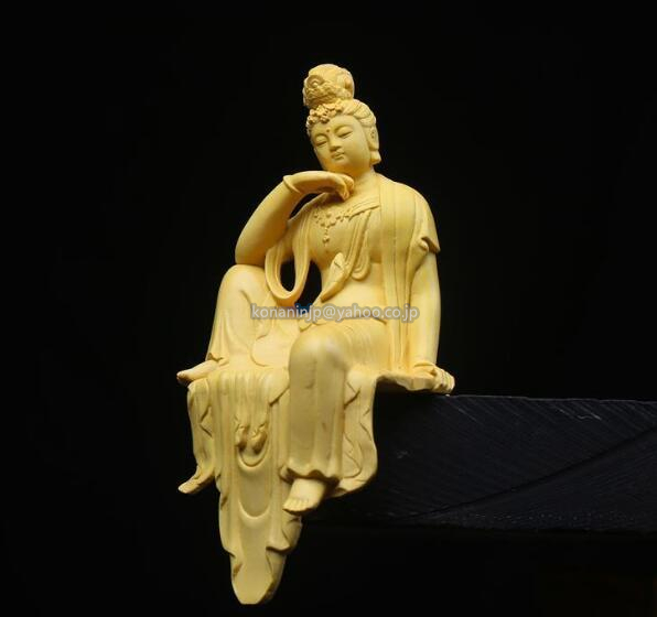新入荷★木彫 仏像 自在観音 観音菩薩 観音像 置物 彫刻