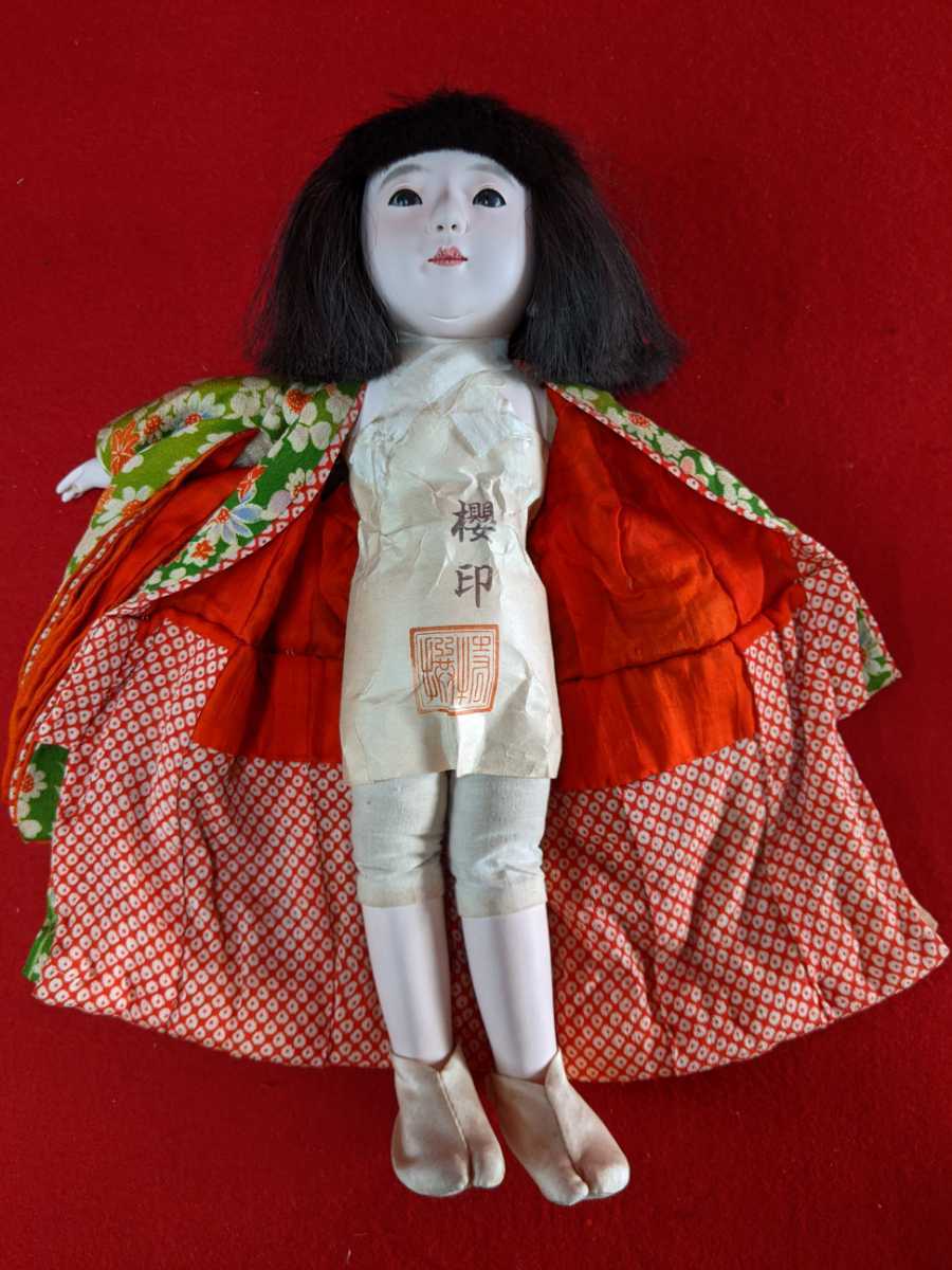 市松人形 桜印 特撰 女の子 縮緬 36cm かわいい_画像6