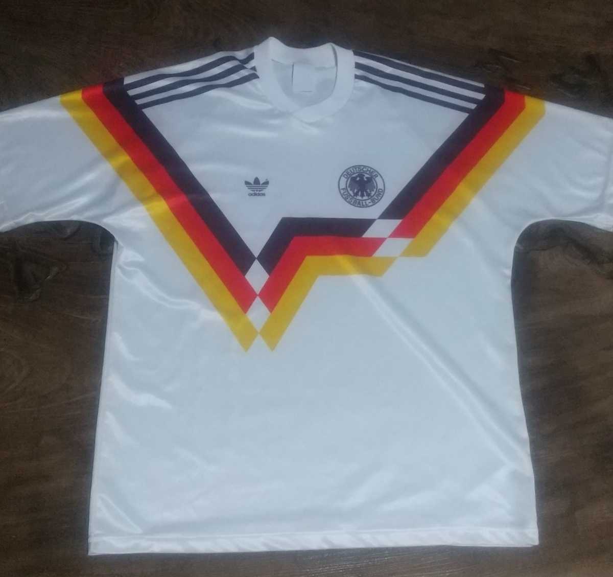 値下交渉 1988-1990年 WC優勝 西ドイツ代表 adidas MADE IN UK 検)90 WEST GERMANY FIFA WORLD CUP MATTHAUS KLINSMANN ワールドカップ Y2K_画像2