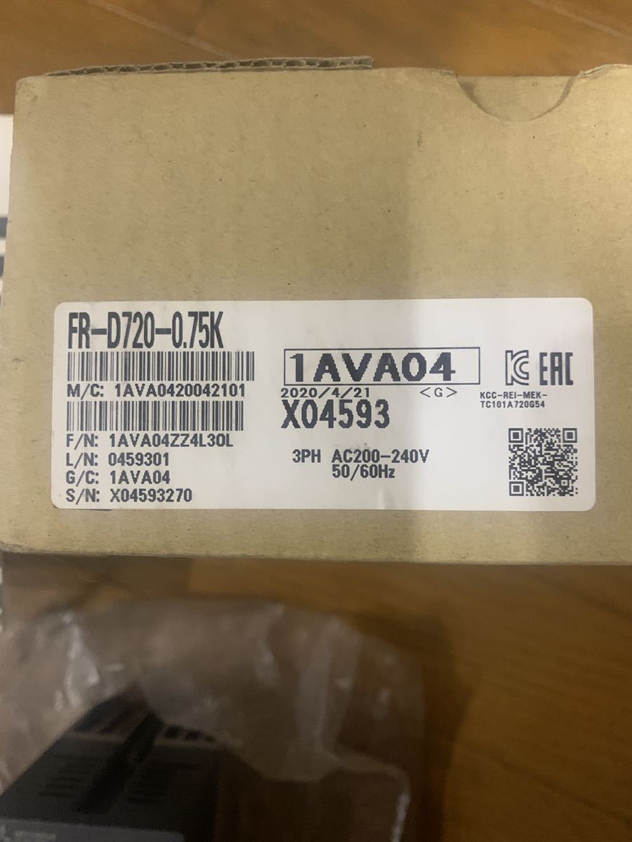 新品未使用品 三菱電機 FR-D720-0.75K インバーター 2020年4月製