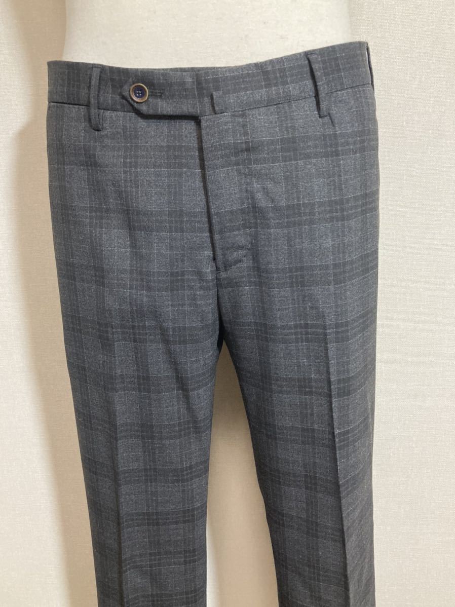 大人気の 新品 PT01(伊) 秋冬春向けパンツ50 グレー格子柄 3者
