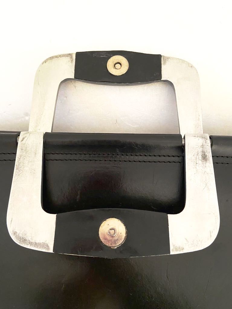 BILL AMBERG Rocket bag briefcase England made Britain made black black silver Bill amber g Dulles bag b ride ru leather 
