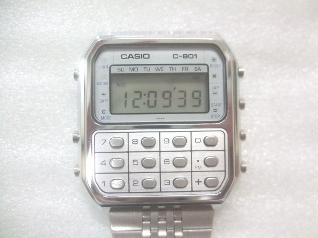 デッドストック未使用アンティーク旧モデルカシオC-801カリキュレーター腕時計動品　U646_画像2