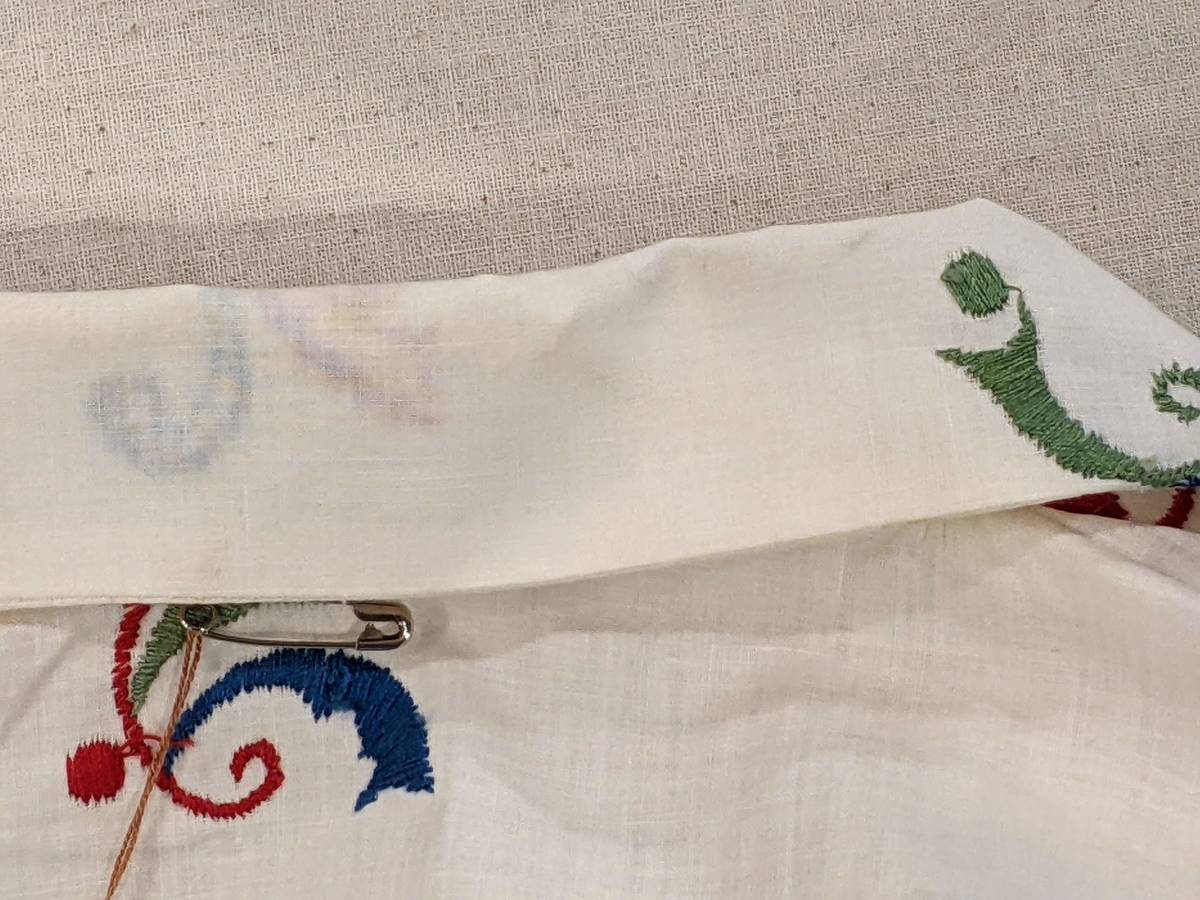 フランスヴィンテージ30’s40’sコットン刺繍ブラウス/ヨーロッパアンティーク古着SWINGロカビリー50’sパフスリーブΓLT_画像10