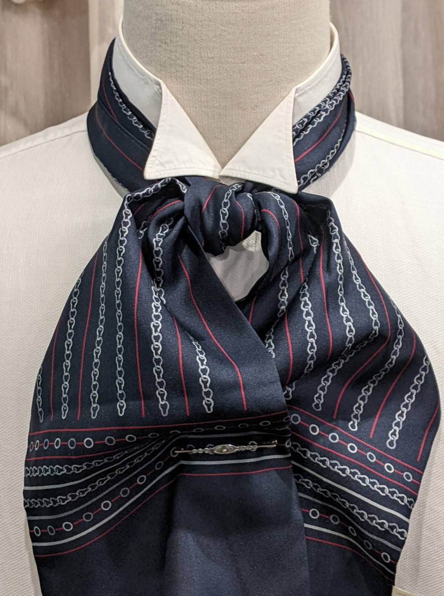 HERMES scarf tie スカーフ タイ ネクタイ 美品-