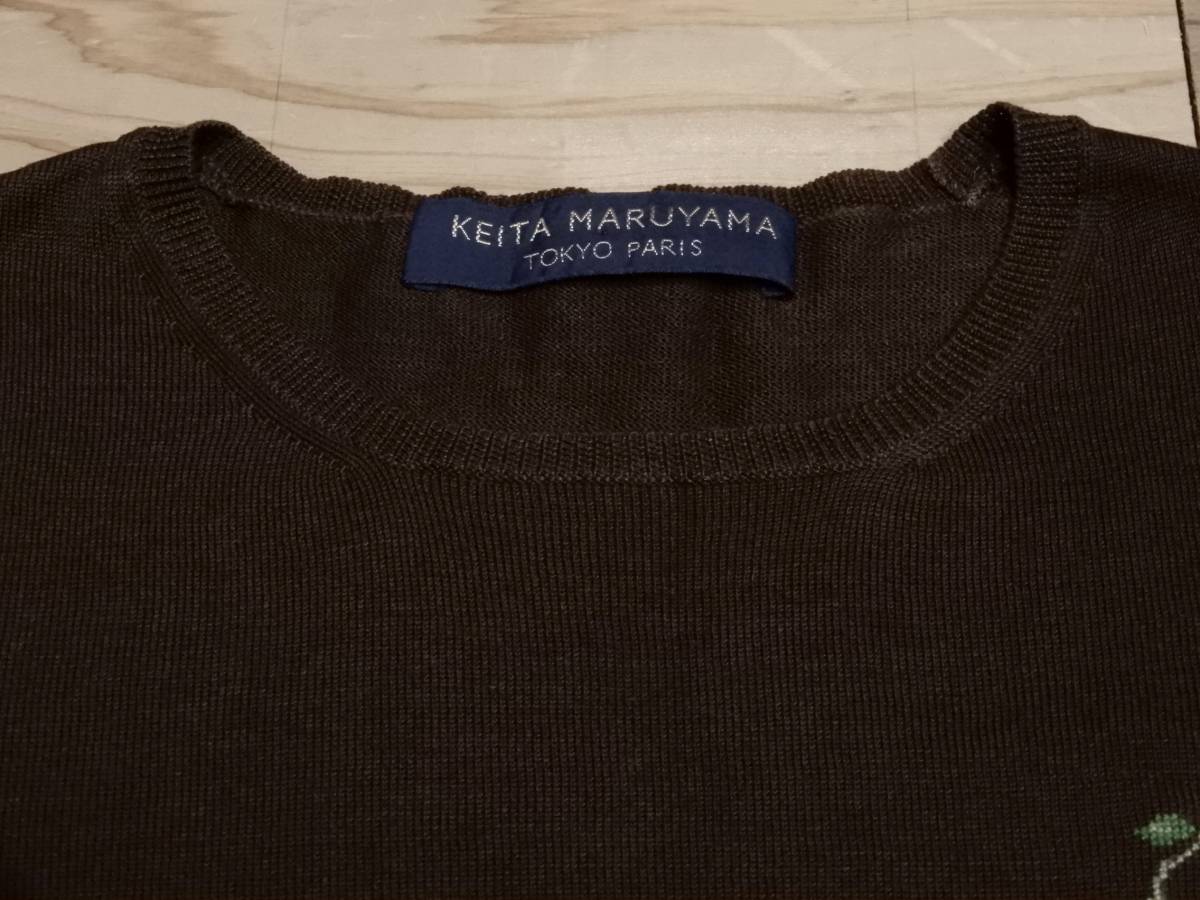 [ бесплатная доставка ] Keita Maruyama :KEITAMARUYAMA! хлопок 100%: чёрный .sa Clan bo: симпатичный короткий рукав хлопок свитер * размер M