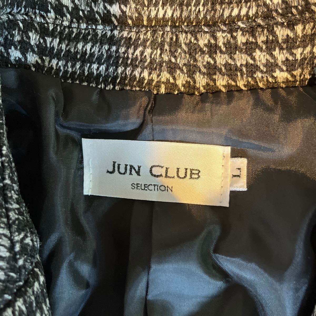 JUN CLUB ジュンクラブ　L チェスターコート ツイード調　ロング　美品　チェストコート
