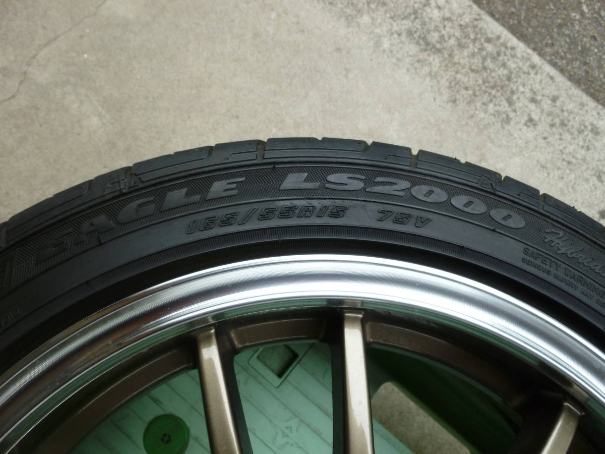 美品 アルミホイールタイヤ4本 15インチ／165/55R15／軽自動車＿中古_画像7