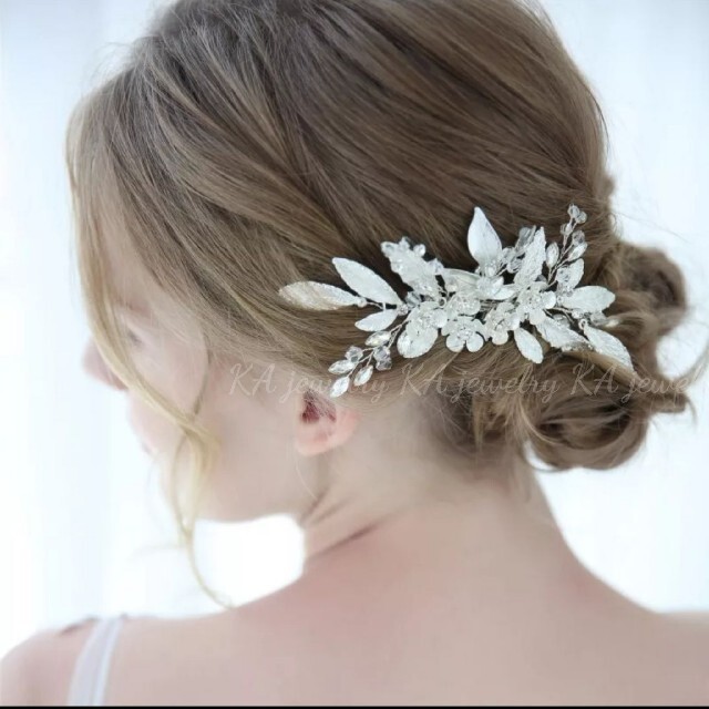 ヘッドドレス & イヤリング ( ピアス ) 結婚式 シルバー アクセサリー ウェディング ヘアアクセサリー ブライダル 髪飾り 2点セット 花嫁