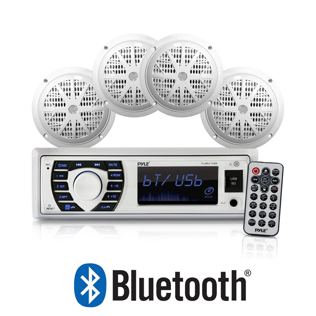 【即納】Bluetooth マリンデッキ ブルートゥースアンプ 6.5インチ防水マリンスピーカー マリンジェット ボート AG21 管理番号[UH0291]
