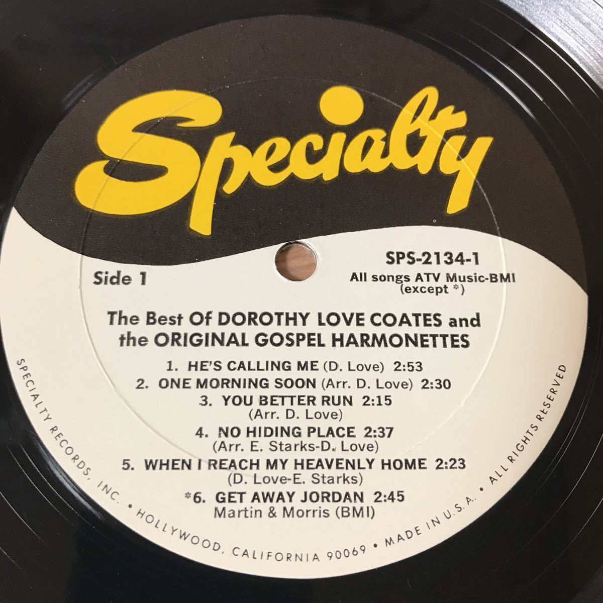 LP. Dorothy Love Coates And The Original Gospel Harmonettes Vol. 1 USオリジナル_画像3