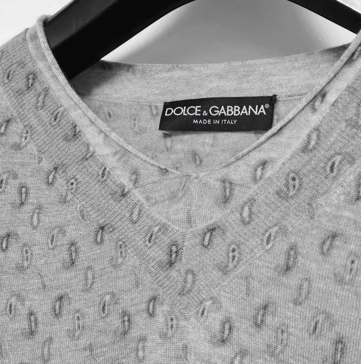  top class Dolce & Gabbana cashmere 100% Layered knitted gray 50