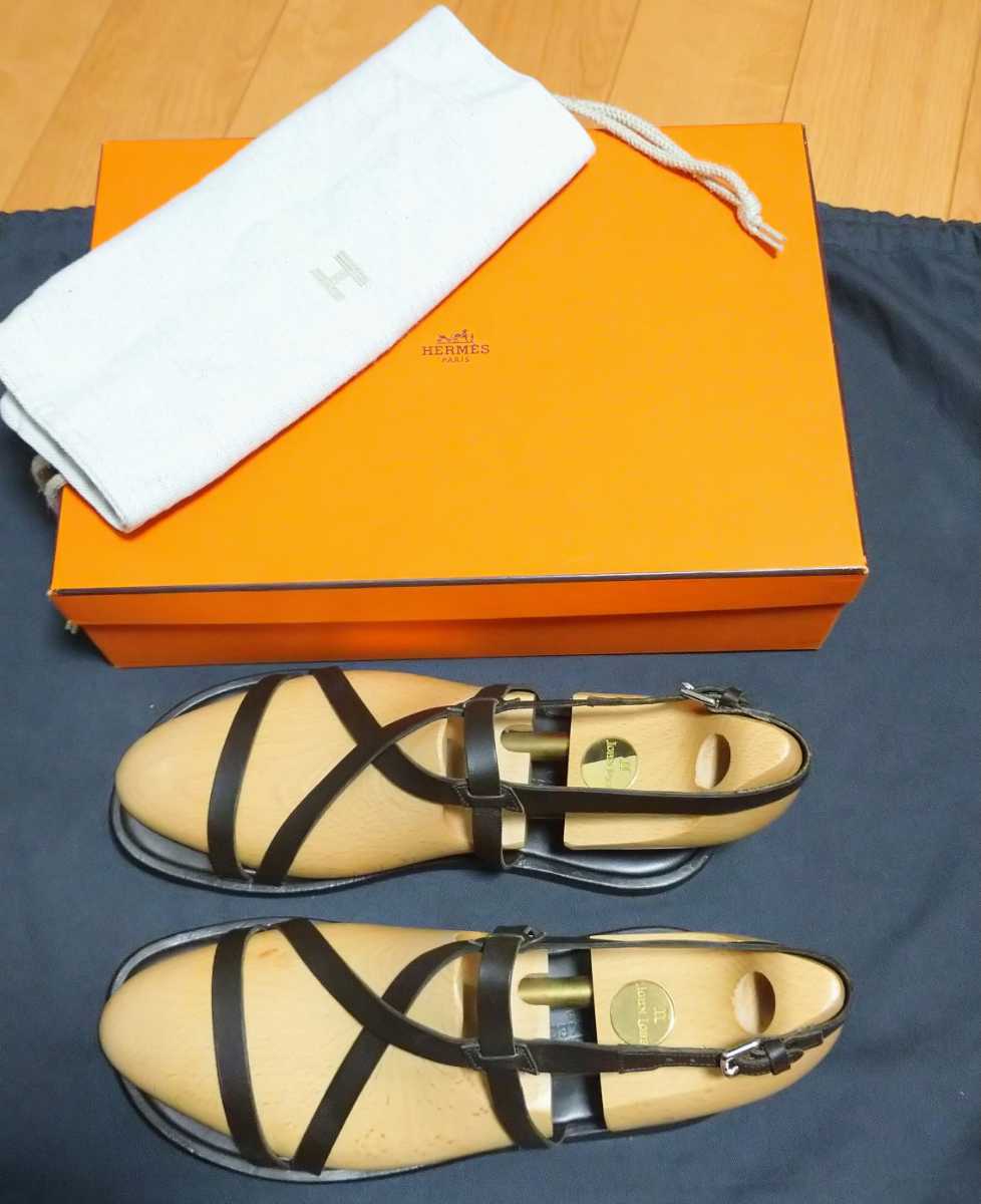 エルメス レザーサンダル ダークブラウン 26.5cm | cliza.gob.bo