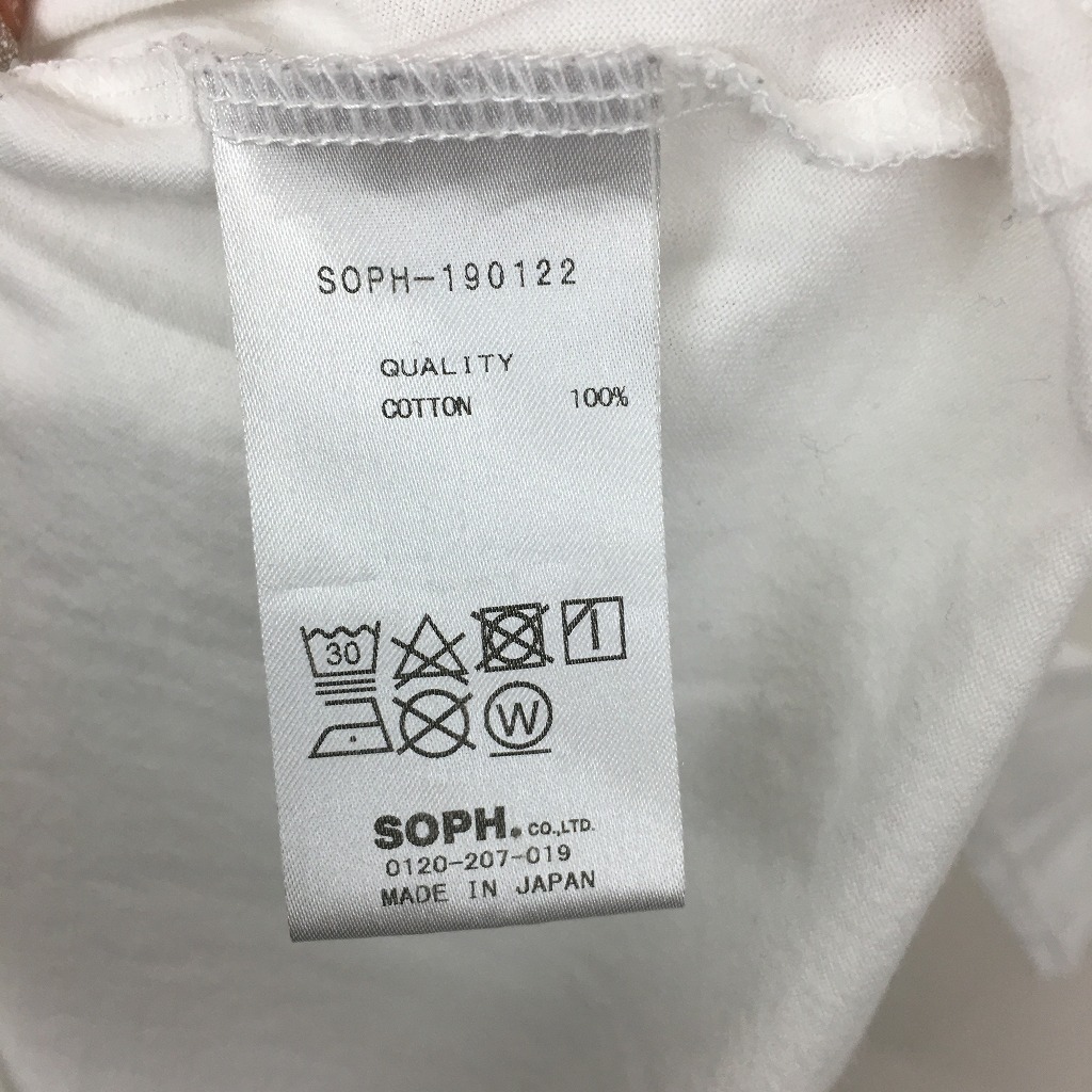 SOPHNET. ソフネット 半袖 Tシャツ SOPH-190122 サイズL コットン ホワイト メンズ 08_画像4