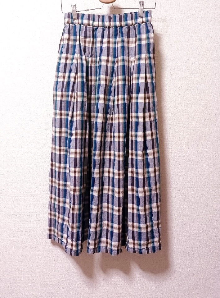  beautiful goods Le minor Le Minor cotton linema gong s check skirt 