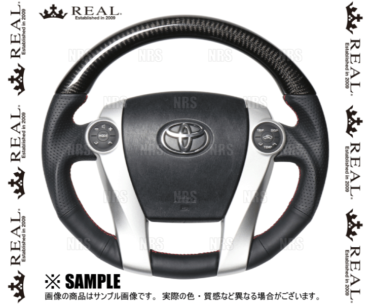 REAL レアル プレミアム (ブラックカーボン/レッド×ブラックユーロステッチ)　プリウスα　ZVW40W/ZVW41W　2011/5～ (30-BS-BKC-RD_画像1