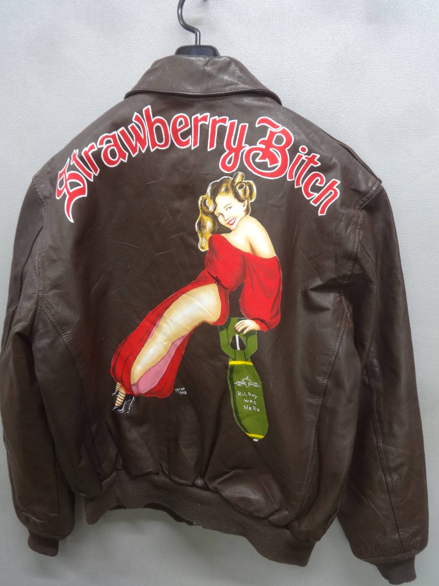 A-2/クーパー社/Strawberry Bitch/ハンドペイント/G-1/B-3/良品/XLサイズ