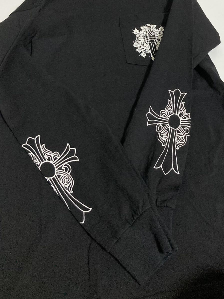 美品 USA製 クロムハーツ CHROME HEARTS ロンT 長袖Tシャツ 黒 メンズ