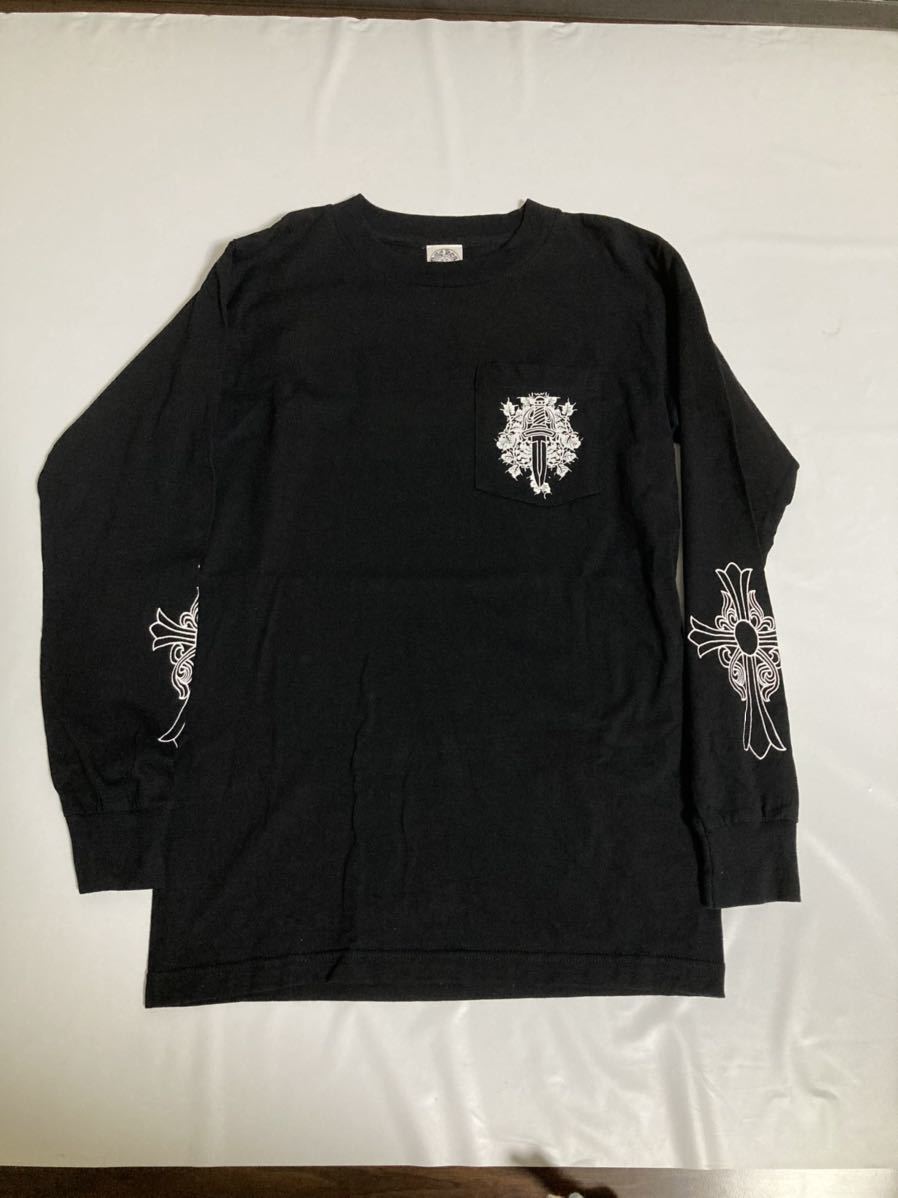 美品 USA製 クロムハーツ CHROME HEARTS ロンT 長袖Tシャツ 黒 メンズ