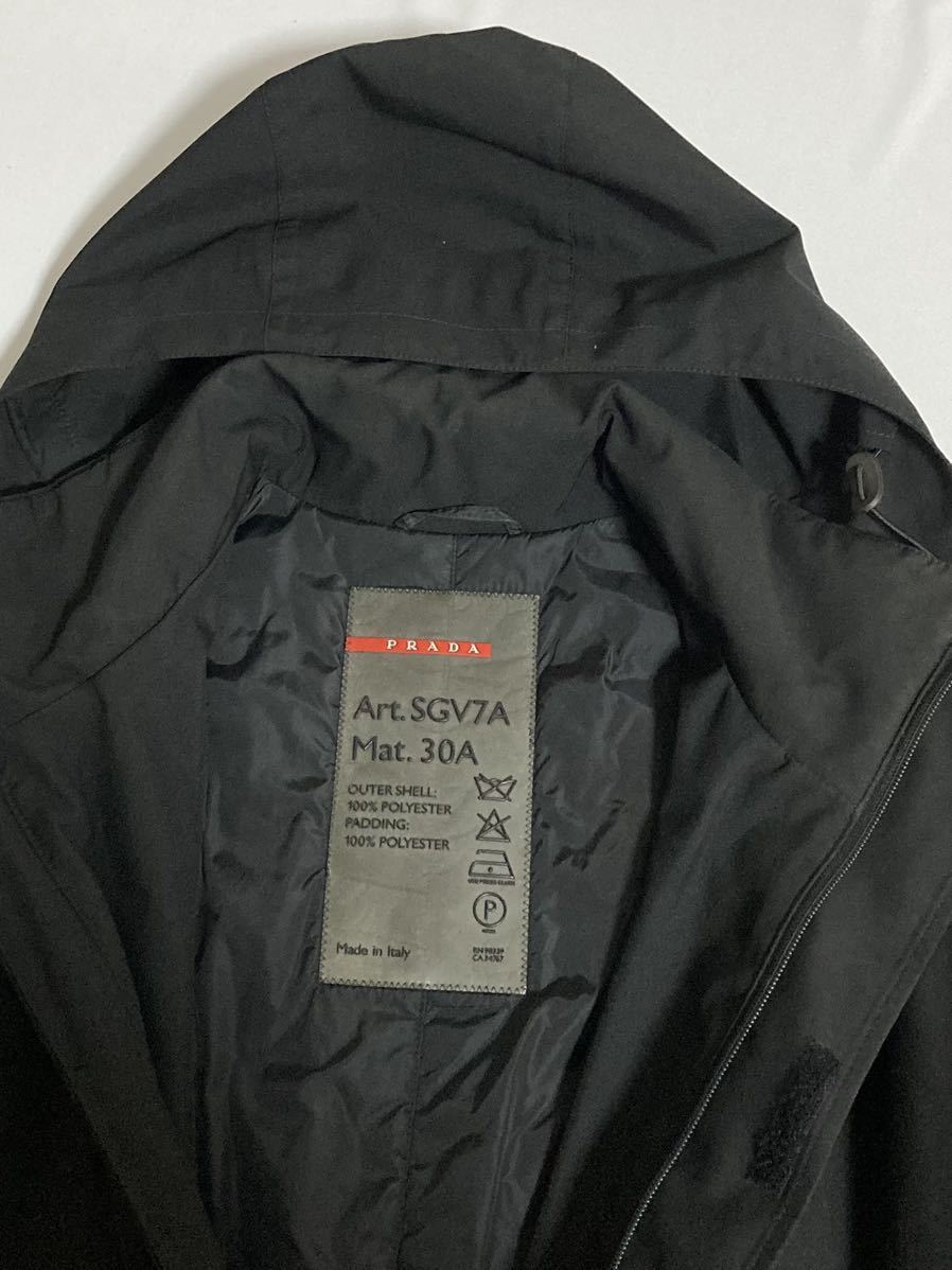 国内正規店購入 プラダスポーツ メンズ ゴアテックス ジャケット SGV7A ハーフ コート フード 黒 ブラック サイズ46 PRADA プラダ _画像5