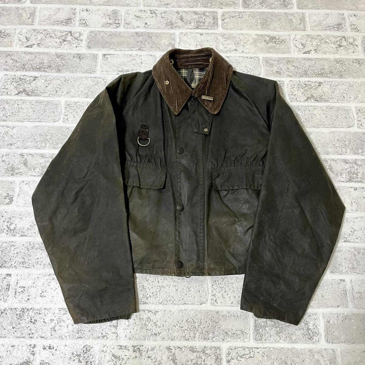 希少90s Barbourスペイ 旧3クラウン セージ サイズL 英国製