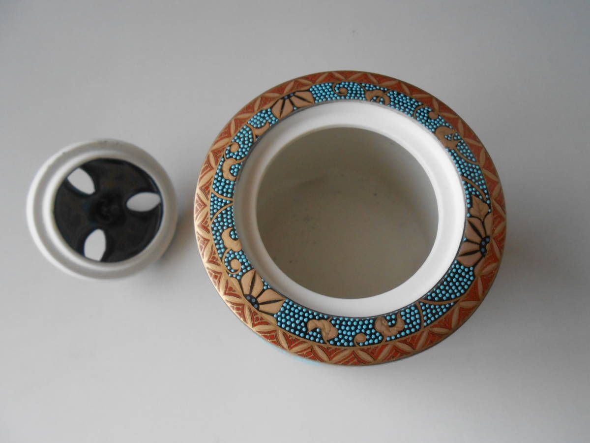  Kutani! preeminence mountain * blue bead censer * K7-1428 new goods tea utensils relaxation gift 