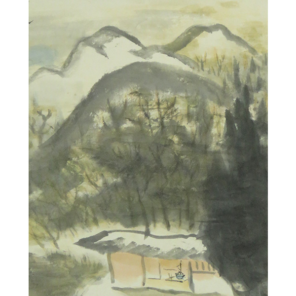 B-2467[ genuine work ] arrow . iron mountain autograph paper book@.... map hanging scroll | Japanese picture house Ehime Japan south .. day exhibition investigation member all Japan water ink picture association paper .