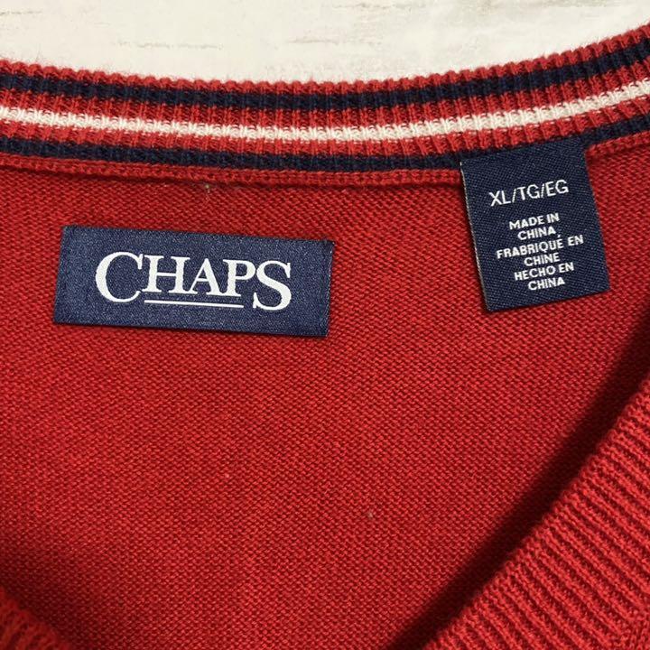 驚き価格 【CHAPS】チャップス　ラルフローレン　ニット　刺繍ロゴ　ウール　XL相当 ニット/セーター