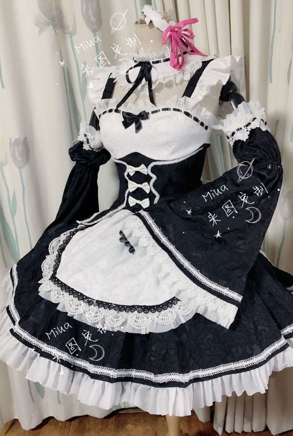 xd020豪華版Re：ゼロから始める異世界生活 レム ラム メイド服 コスプレ衣装_画像2