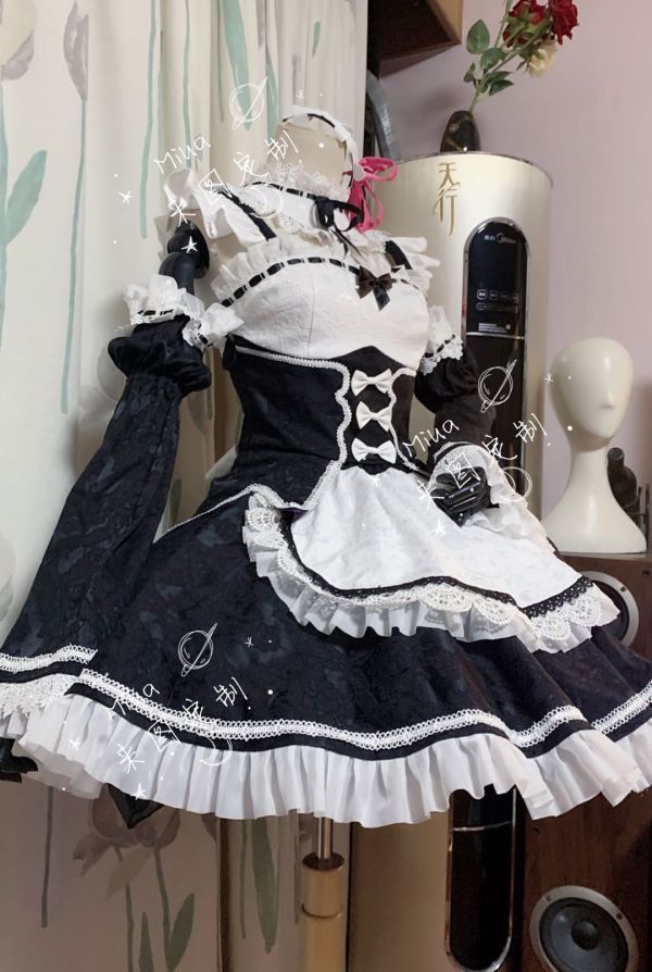 xd020豪華版Re：ゼロから始める異世界生活 レム ラム メイド服 コスプレ衣装_画像1