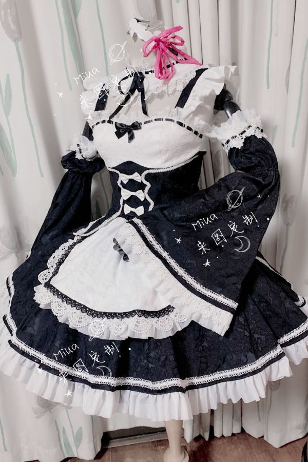 xd020豪華版Re：ゼロから始める異世界生活 レム ラム メイド服 コスプレ衣装_画像5