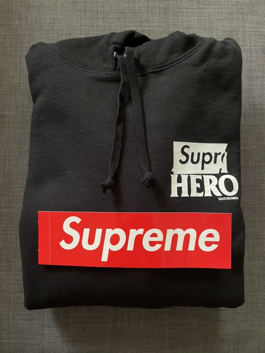 送料無料 M 黒 Supreme ANTIHERO Hooded Sweatshirt Black 22SS