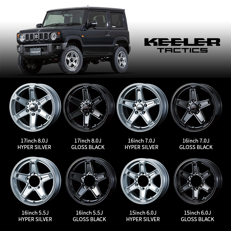 1本価格 KEELER キーラータクティクス 16x5.5J 5/139.7 +22 ブラック MUDSTAR radial M/T MT 205/80R16 ホワイトレター ジムニー JB23 JB64_画像4