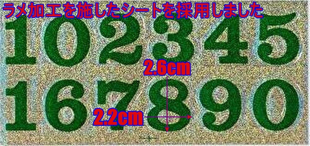 *防水 PVC製 ラメ加工 ナンバー 数字 ステッカー 数字 キャラクター ミニサイズ 表札 スーツケース ロッカー 屋内外 兼用 TSS-111GR_画像3