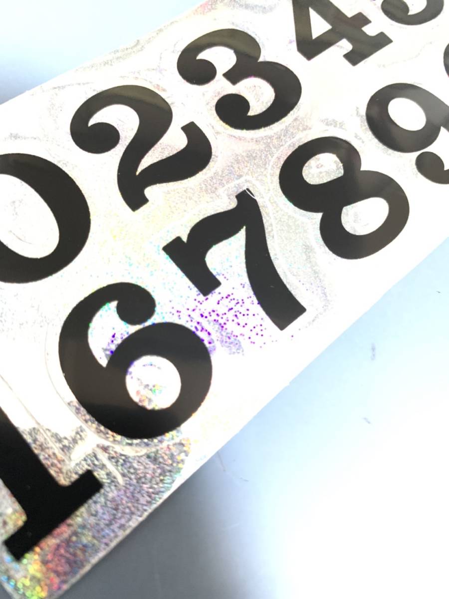 *防水 PVC製 ラメ加工 ナンバー 数字 ステッカー 数字 キャラクター ミニサイズ 表札 スーツケース ロッカー 屋内外 兼用 TSS-111_画像6