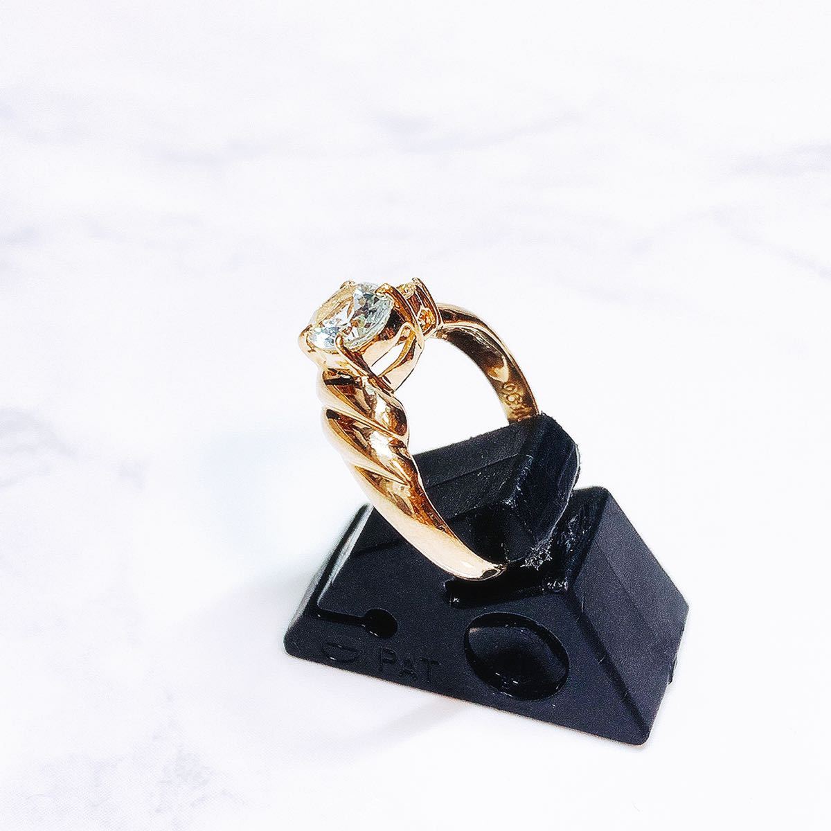 □美品□K18 アクアマリン×ダイヤ ピンキーリング#5 | sweatreno.com